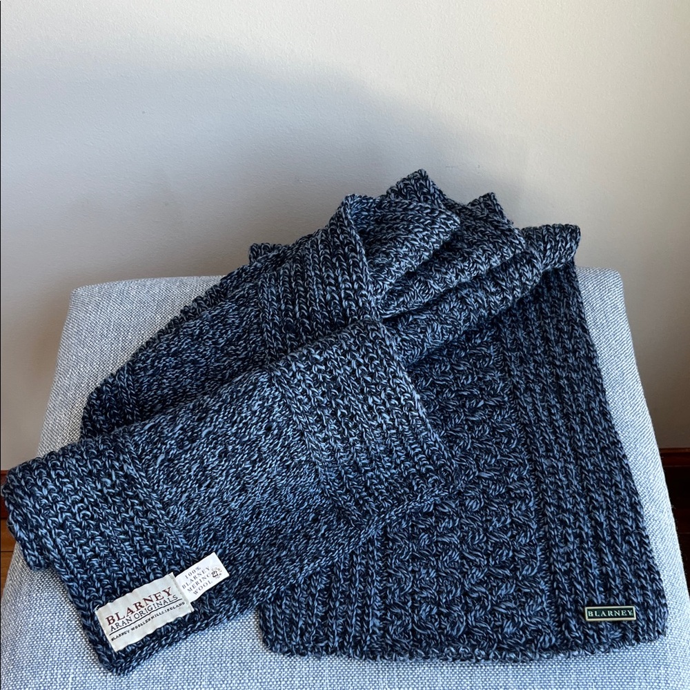 Blarney Woollen Mills‎ Scarf Cable Knit Merino Wool Long Ireland Irish